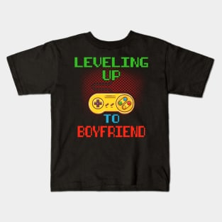 Promoted To Boyfriend T-Shirt Unlocked Gamer Leveling Up Kids T-Shirt